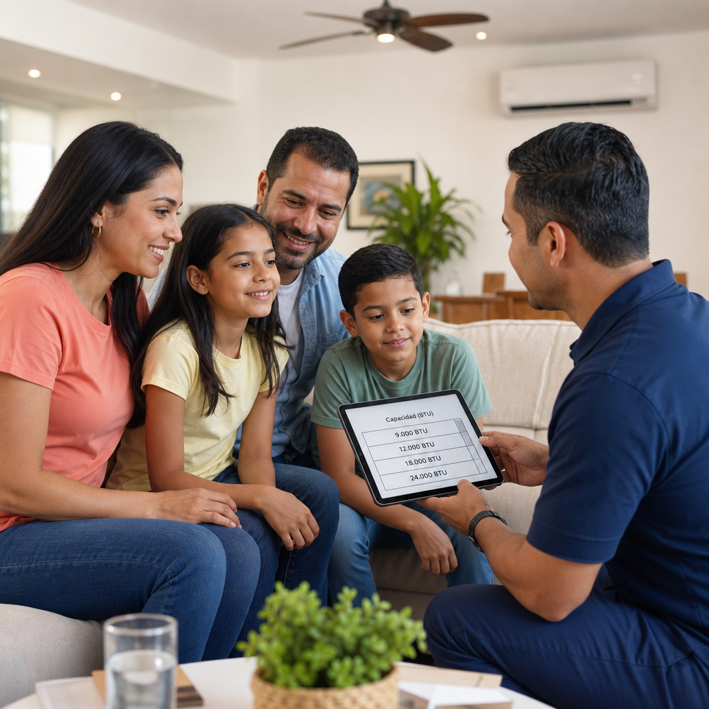 Familia Venezolana Evaluando Aire Acondicionado